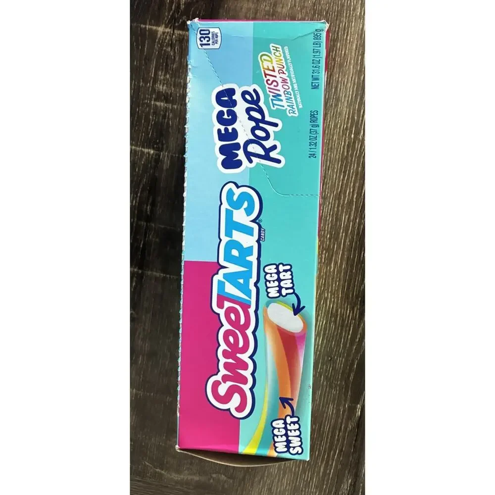 SweeTARTS MEGA Rope Candy Pack of 24 Soft Chewy Sweet and Tart Treats